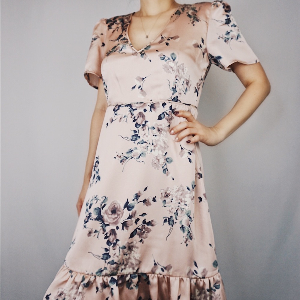 Silky Floral Dress